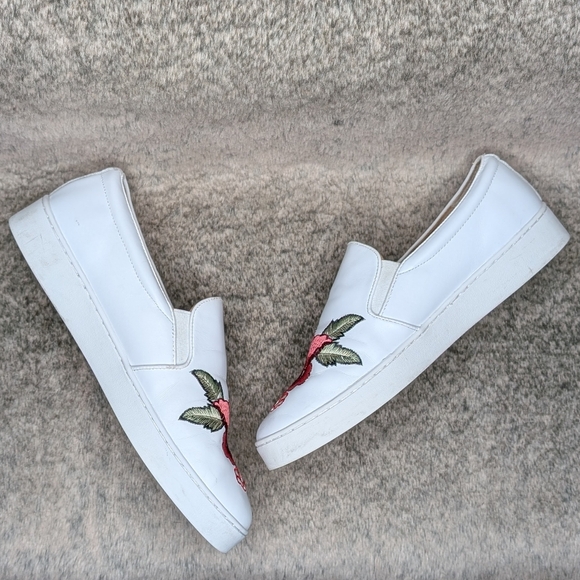 Vionic Midi Floral Slip On Sneaker Embroidered White Women's 10 - Picture 9 of 11